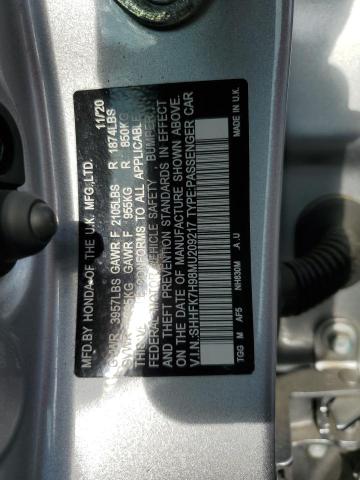 SHHFK7H98MU209217 - 2021 HONDA CIVIC SPORT TOURING Gümüş foto 12