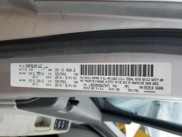 1J8GN28K98W276471 - 2008 JEEP LIBERTY SPORT SILVER photo 13