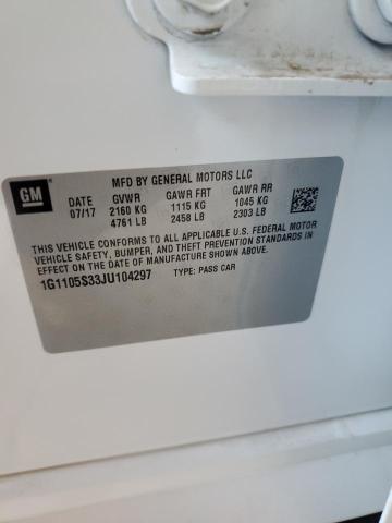 1G1105S33JU104297 - 2018 CHEVROLET IMPALA LT Սպիտակ լուսանկար 12