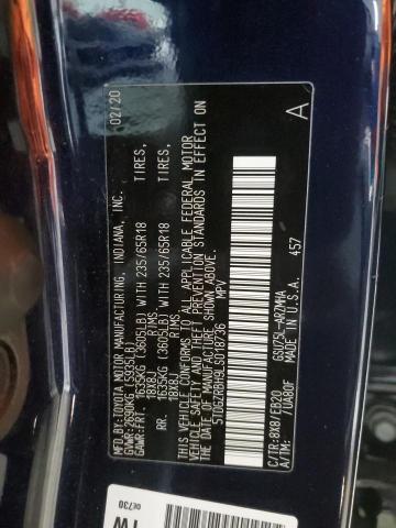 5TDGZRBH9LS018736 - 2020 TOYOTA HIGHLANDER XLE BLUE photo 13