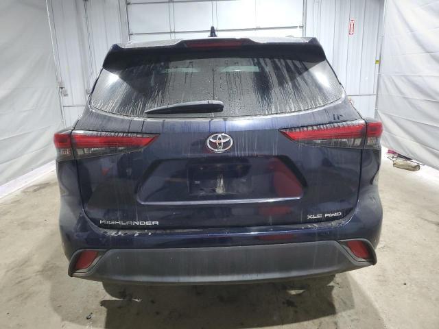 5TDGZRBH9LS018736 - 2020 TOYOTA HIGHLANDER XLE BLUE photo 6