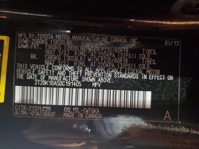 2T2BK1BA5DC191405 - 2013 LEXUS RX 350 BASE BLACK photo 14