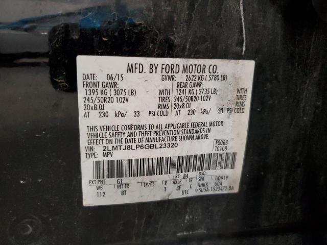 2LMTJ8LP6GBL23320 - 2016 LINCOLN MKX RESERVE შავი ფოტო 13