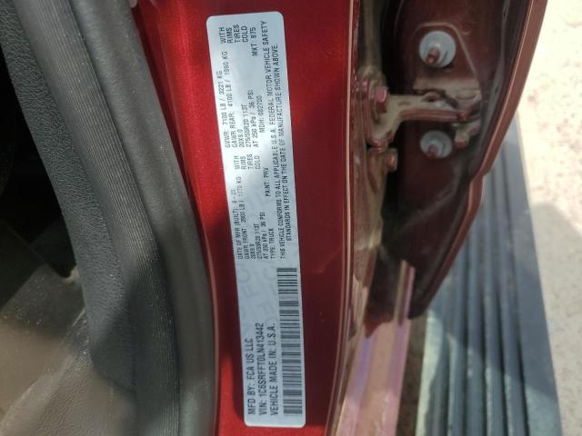 1C6SRFFT0LN413442 - 2020 RAM 1500 BIG HORN/LONE STAR BURGUNDY photo 12