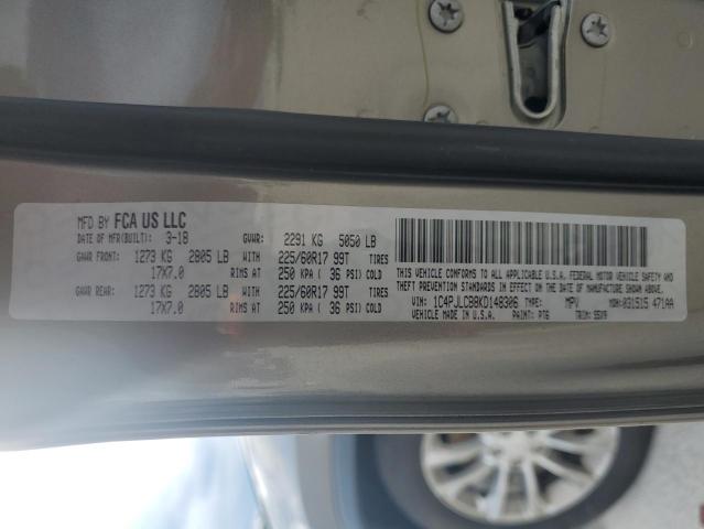 1C4PJLCB8KD148306 - 2019 JEEP CHEROKEE LATITUDE GRAY photo 13