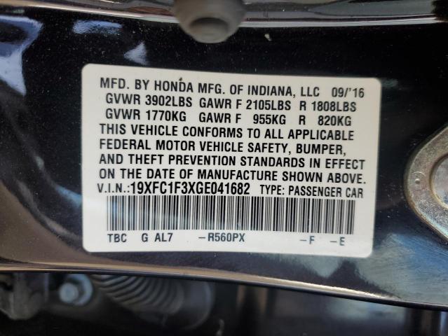 19XFC1F3XGE041682 - 2016 HONDA CIVIC EX GRAY photo 12