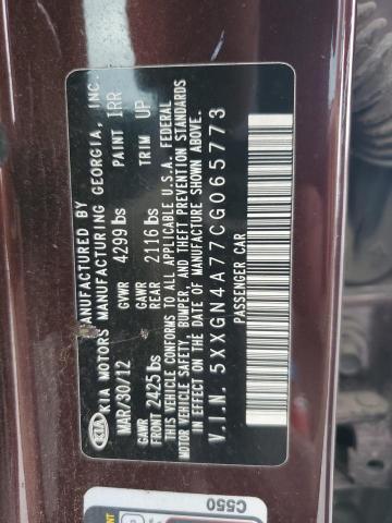 5XXGN4A77CG065773 - 2012 KIA OPTIMA EX Marron photo 13