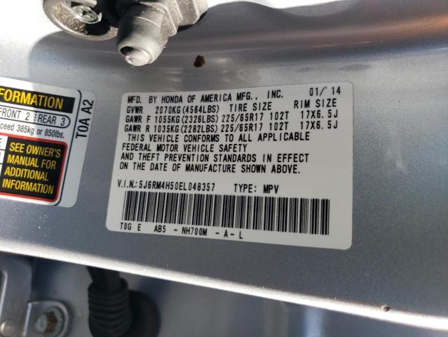 5J6RM4H50EL048357 - 2014 HONDA CR-V EX Srebrny zdjęcie 13