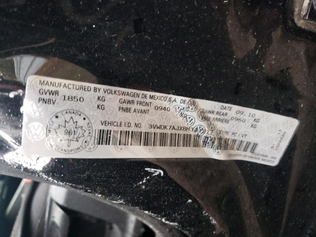 3VWDK7AJXBM311217 - 2011 VOLKSWAGEN JETTA BLACK photo 12