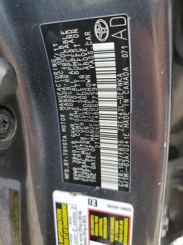 2T1BU4EE4BC677294 - 2011 TOYOTA COROLLA BASE 灰色 照片 12