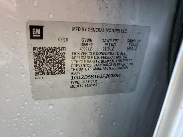 1G1ZD5ST6JF209864 - 2018 CHEVROLET MALIBU LT SILVER photo 12