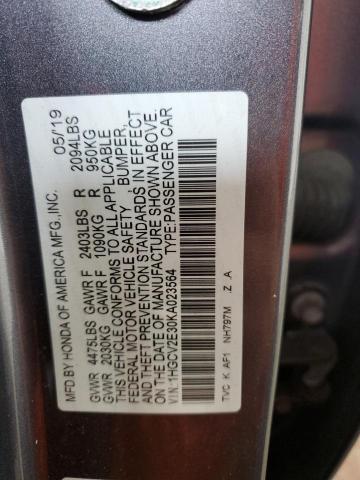 1HGCV2E30KA023564 - 2019 HONDA ACCORD SPORT SILVER photo 12
