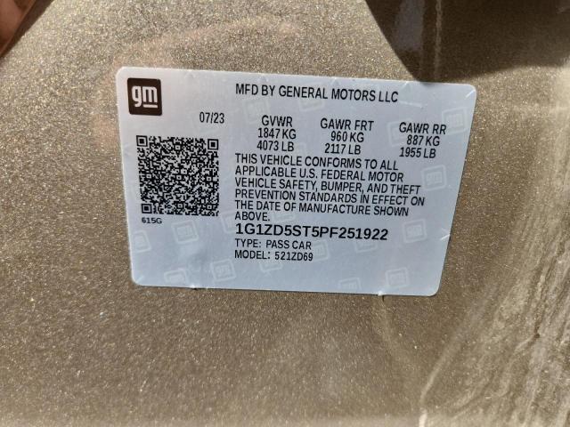 1G1ZD5ST5PF251922 - 2023 CHEVROLET MALIBU LT Qəhvəyi foto 12