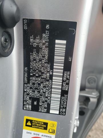 JTEZK3EH7A2105069 - 2010 TOYOTA HIGHLANDER SILVER photo 13