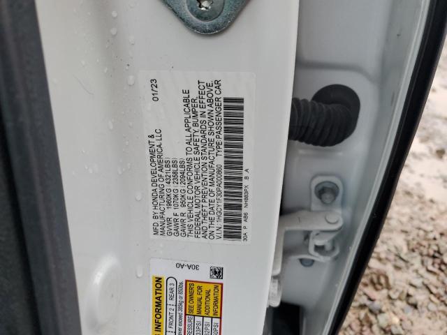 1HGCY1F30PA000860 - 2023 HONDA ACCORD EX WHITE photo 12
