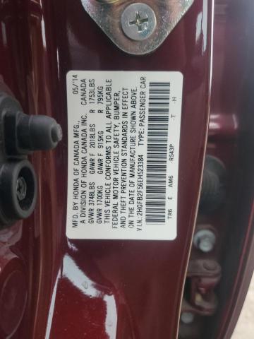 2HGFB2F56EH523384 - 2014 HONDA CIVIC LX BURGUNDY photo 12