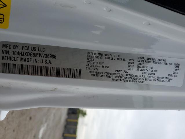 1C4HJXDG9MW736986 - 2021 JEEP WRANGLER U SPORT Weiß Foto 12