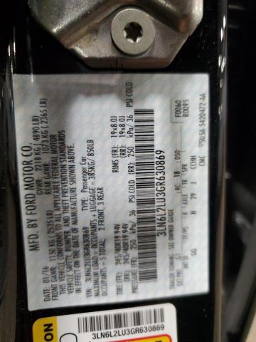 3LN6L2LU3GR630869 - 2016 LINCOLN MKZ HYBRID BLACK photo 12