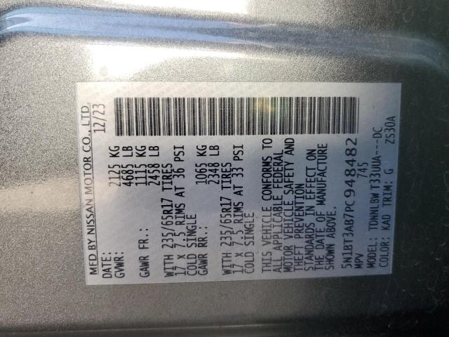 5N1BT3AB7PC948482 - 2023 NISSAN ROGUE S ნაცრისფერი ფოტო 14