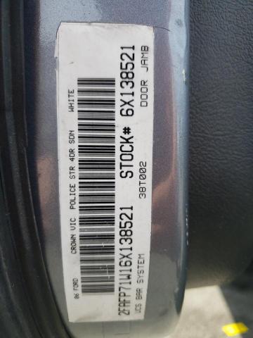 2FAFP71W16X138521 - 2006 FORD CROWN VICT POLICE INTERCEPTOR SILVER photo 12