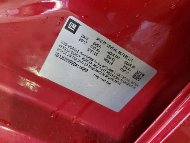 1G1JC5SG9D4114069 - 2013 CHEVROLET SONIC LT RED photo 13