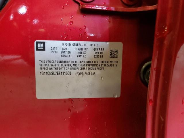 1G11C5SL7EF111660 - 2014 CHEVROLET MALIBU 1LT BURGUNDY photo 12