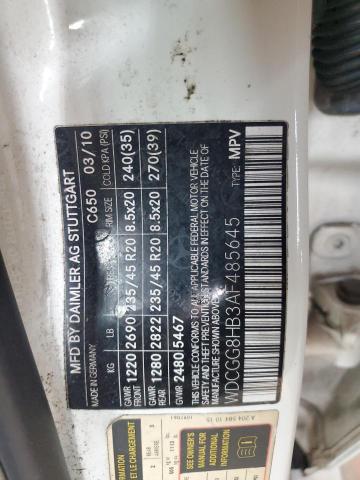 WDCGG8HB3AF485645 - 2010 MERCEDES-BENZ GLK 350 4MATIC WHITE photo 13