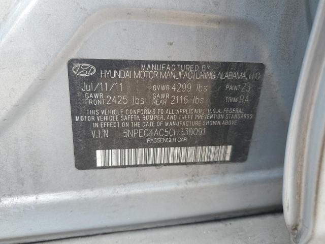 5NPEC4AC5CH330091 - 2012 HYUNDAI SONATA SE BLUE photo 12