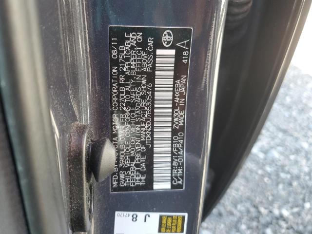 JTDKN3DU7B5305476 - 2011 TOYOTA PRIUS 灰色 照片 12