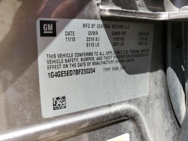 1G4GE5ED7BF230204 - 2011 BUICK LACROSSE CXS Marrón foto 12