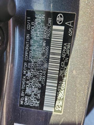 JTDBU4EE8B9139686 - 2011 TOYOTA COROLLA BASE Gris photo 12