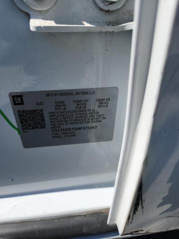 1G1ZD5ST6MF071067 - 2021 CHEVROLET MALIBU LT 白色 照片 12