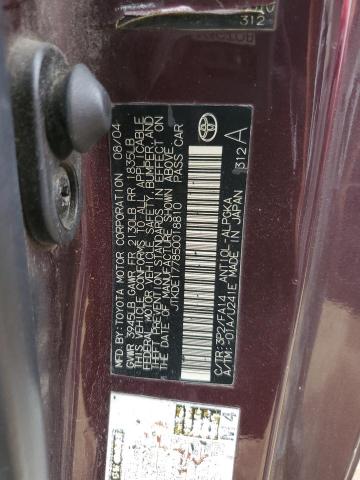 JTKDE177850018810 - 2005 TOYOTA SCION TC მუქწითელი ფოტო 12