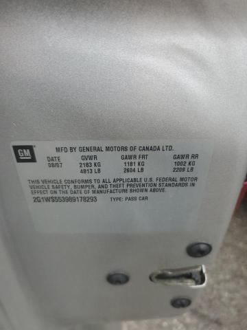 2G1WS553989178293 - 2008 CHEVROLET IMPALA POLICE ვერცხლისფერი ფოტო 12