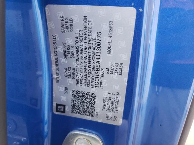 1GCHSBEA4J1300775 - 2018 CHEVROLET COLORADO ლურჯი ფოტო 12
