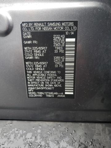 KNMAT2MV5FP506677 - 2015 NISSAN ROGUE S ნაცრისფერი ფოტო 13