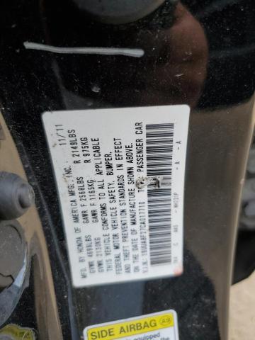 19UUA8F27CA017710 - 2012 ACURA TL BLACK photo 12