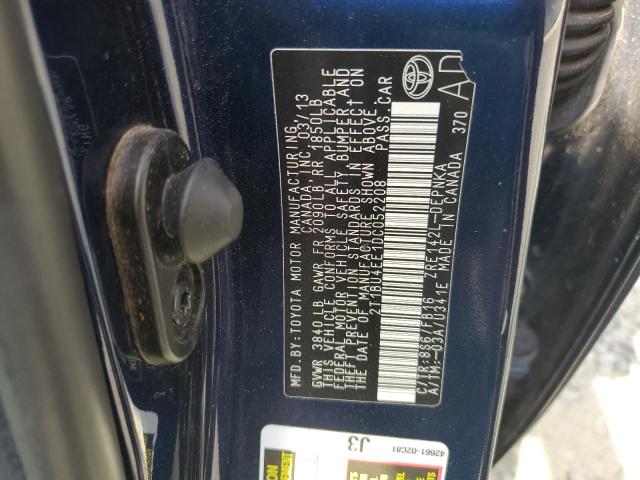 2T1BU4EE1DC052208 - 2013 TOYOTA COROLLA BASE Синій фото 12