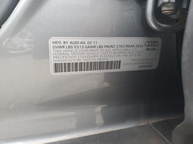 WAUKGAFB2BN064532 - 2011 AUDI A6 PRESTIGE Szary zdjęcie 12