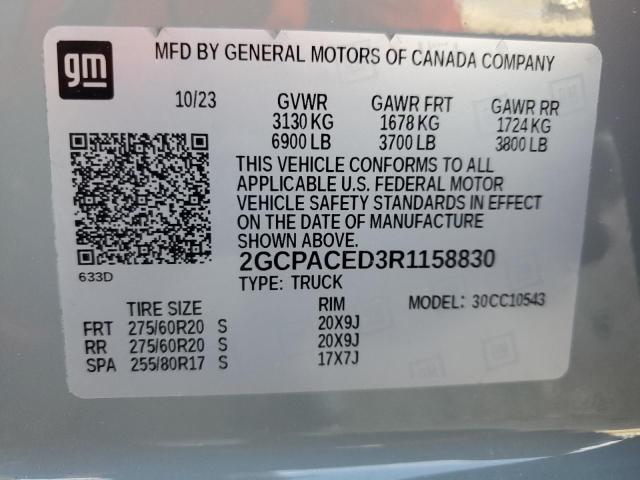 2GCPACED3R1158830 - 2024 CHEVROLET SILVERADO C1500 LT 银色 照片 12