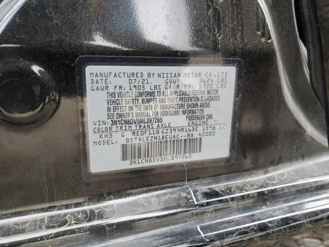 3N1CN8DV5ML897265 - 2021 NISSAN VERSA S შავი ფოტო 13