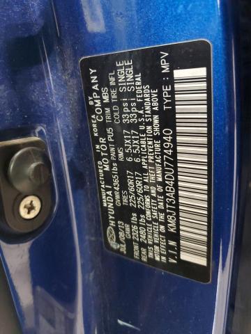 KM8JT3AB4DU774940 - 2013 HYUNDAI TUCSON GL 蓝色 照片 12