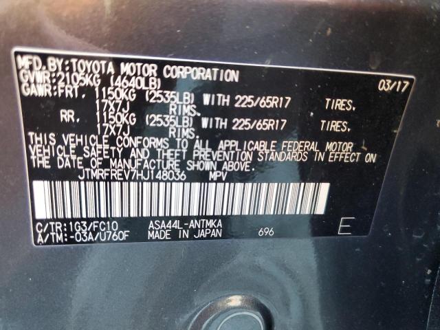 JTMRFREV7HJ148036 - 2017 TOYOTA RAV4 XLE Boz foto 13