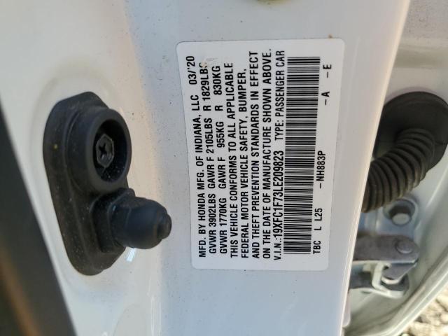 19XFC1F73LE209823 - 2020 HONDA CIVIC EXL თეთრი ფოტო 12