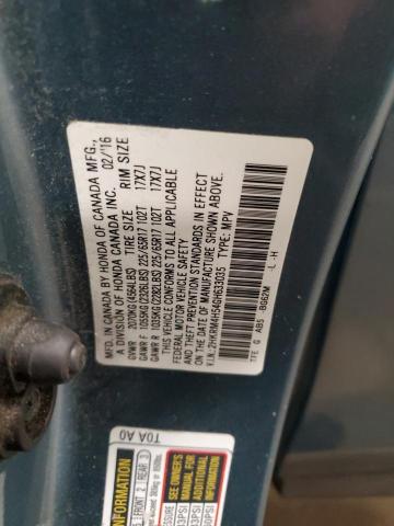 2HKRM4H54GH633035 - 2016 HONDA CR-V EX BLUE photo 14