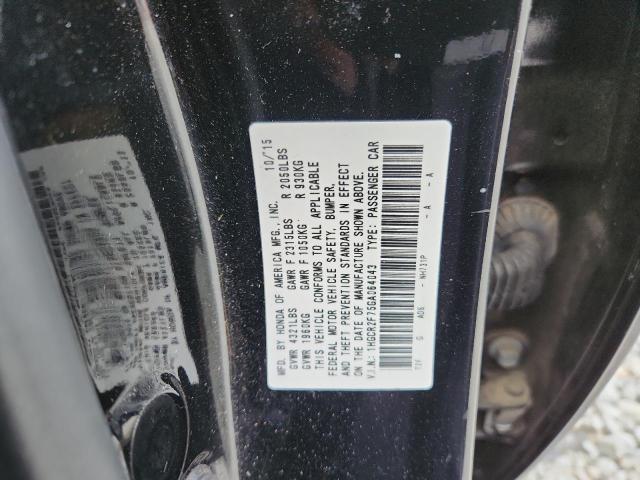 1HGCR2F75GA064043 - 2016 HONDA ACCORD EX 黑色 照片 12