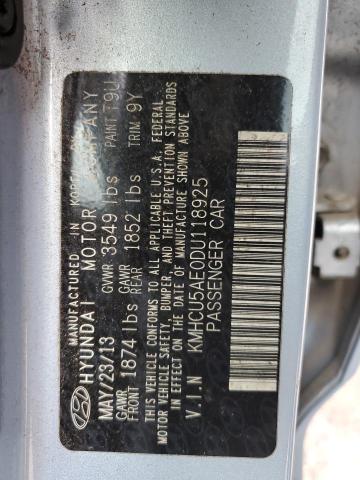 KMHCU5AE0DU118925 - 2013 HYUNDAI ACCENT GLS Көк фото 14