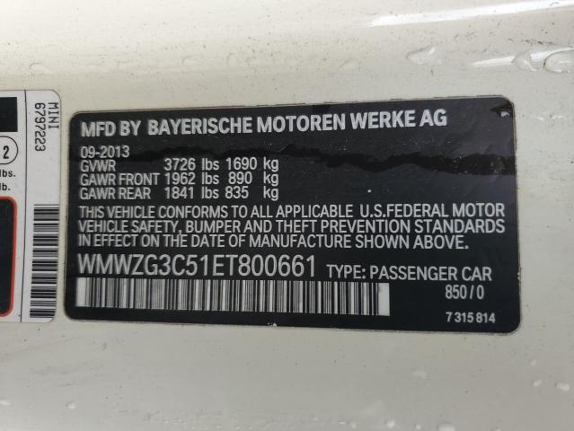 WMWZG3C51ET800661 - 2014 MINI COOPER S CLUBMAN WHITE photo 12