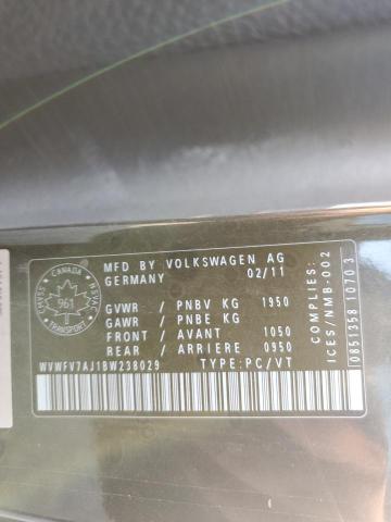 WVWFV7AJ1BW238029 - 2011 VOLKSWAGEN GTI Schwarz Foto 12