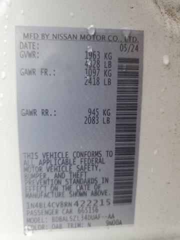 1N4BL4CV8RN422215 - 2024 NISSAN ALTIMA SR WHITE photo 12